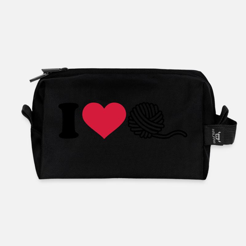 Stricken - Recycelte Kulturtasche - Schwarz
