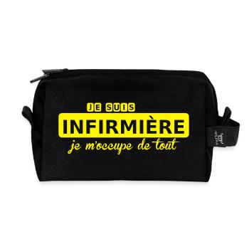 je suis infirmière - Recycled Toiletry Zip Bag - black - Front