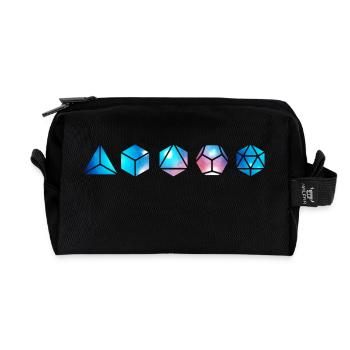 Platonic solids, building blocks of life, elements - Recycled Toiletry Zip Bag - black - Front