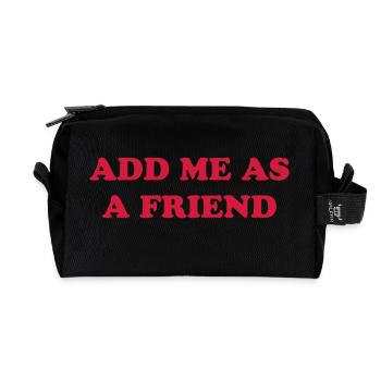 ADD ME AS A FRIEND - Recycelte Kulturtasche - Schwarz - Vorne