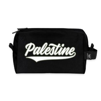 Palestine baseball-style olive-green-white - Recycled Toiletry Zip Bag - black - Front