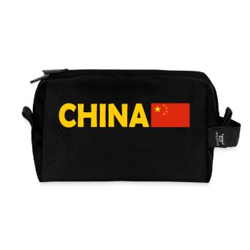 Chine - Trousse de toilette en tissu recyclé - noir - Devant