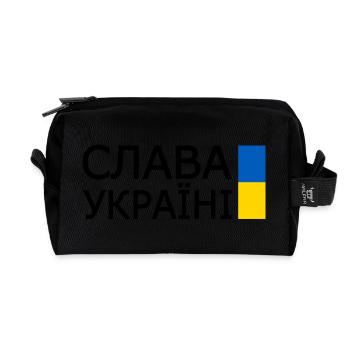 Slava ukraini - Recycled Toiletry Zip Bag - black - Front