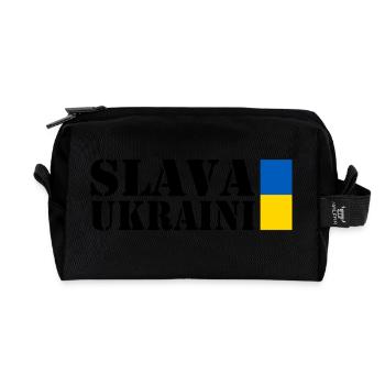 Slava ukraini - Recycled Toiletry Zip Bag - black - Front