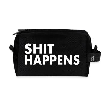 Shit happens - Recycelte Kulturtasche - Schwarz - Vorne