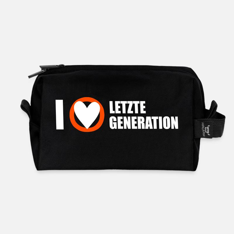 Letzte Generation - Design 3 - Recycelte Kulturtasche - Schwarz