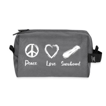 Peace Love Snowboard - Recycled Toiletry Zip Bag - anthracite - Front