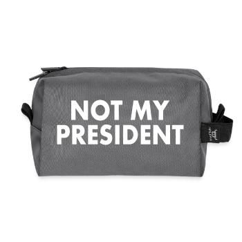 Not my president - Recycled Toiletry Zip Bag - anthracite - Front
