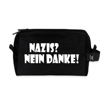 Nazis nein danke - Recycelte Kulturtasche - Schwarz - Vorne