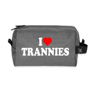 I love trannies - Recycelte Kulturtasche - Anthrazit - Vorne