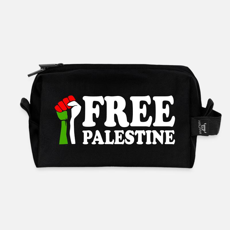 Free palestine - Recycelte Kulturtasche - Schwarz