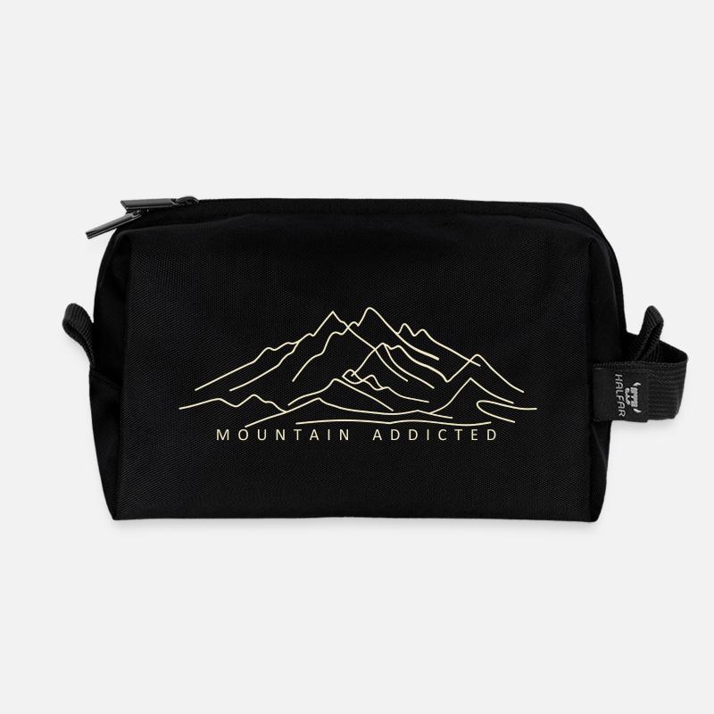 Bergsüchtig - Recycelte Kulturtasche - Schwarz