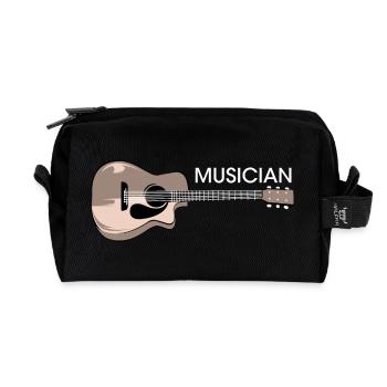 Guitar Symbol Musician Musician Music Logo Band - Recycled Toiletry Zip Bag - black - Front