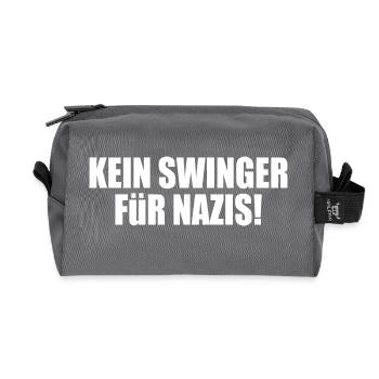 Kein swinger für nazis - Recycelte Kulturtasche - Anthrazit - Vorne