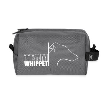 TEAM Whippet Hunde Hund Windhunde Wilsigns - Recycelte Kulturtasche - Anthrazit - Vorne