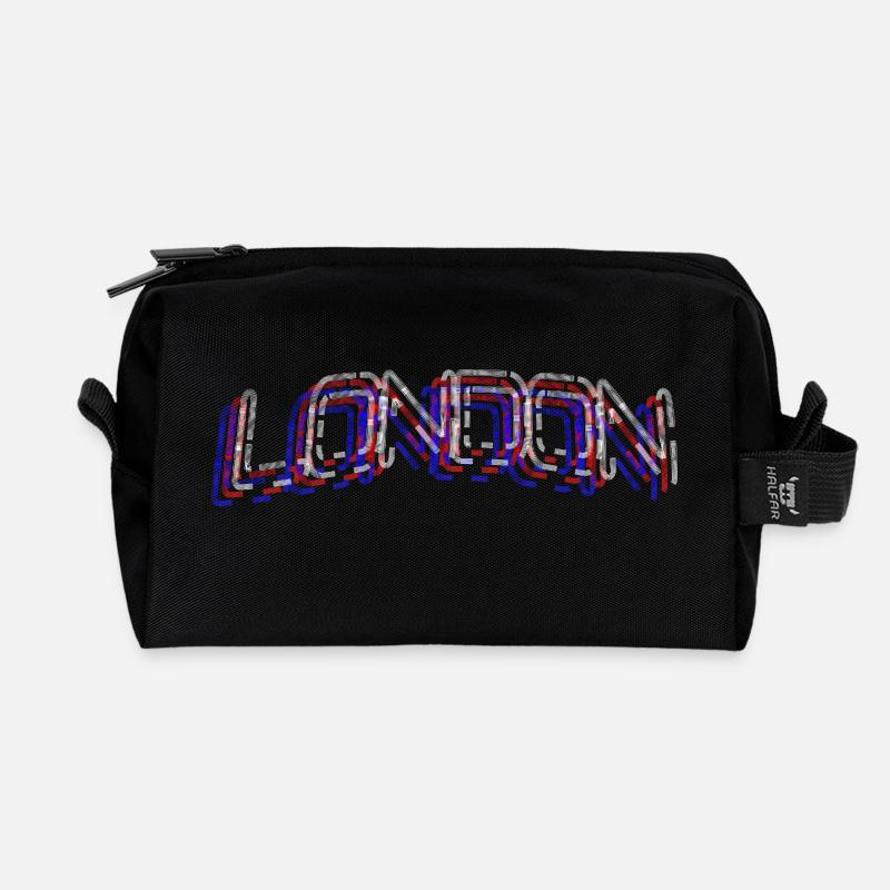 LONDON DREI FARBEN - Recycelte Kulturtasche - Schwarz