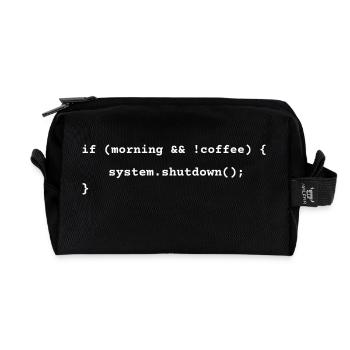 Cozy Coffee Vibes – Apparel for Coffee Lovers Gift - Recycled Toiletry Zip Bag - black - Front