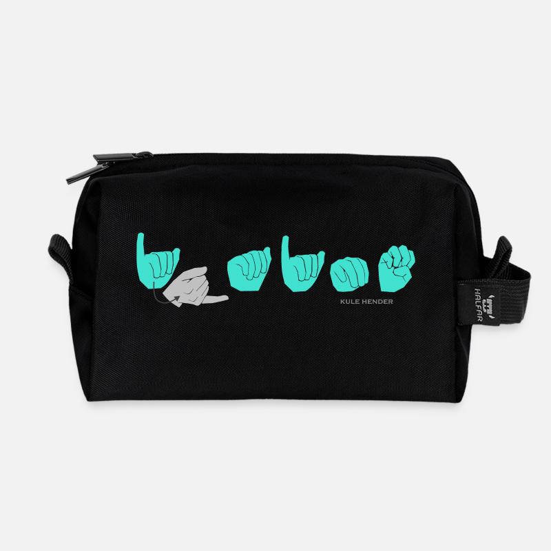 JAIME turquoise - Recycled Toiletry Zip Bag - black