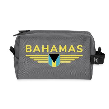 Bahamas fans: Tropical design - Recycled Toiletry Zip Bag - anthracite - Front