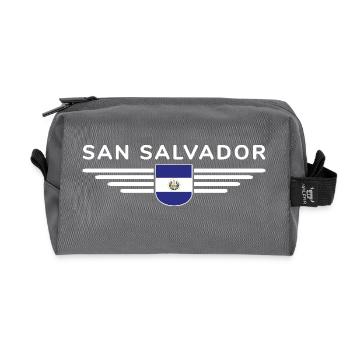 San Salvador T-Shirt Design - Recycled Toiletry Zip Bag - anthracite - Front