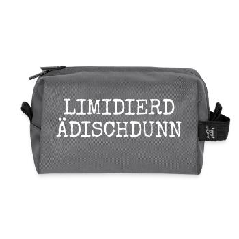 Limidierd Ädischdunn - Pfälzische Edition Pfälzer - Recycelte Kulturtasche - Anthrazit - Vorne