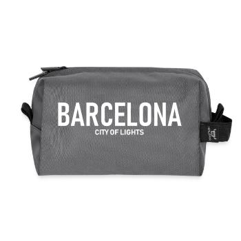 Barcelone - Ville Lumière - Espagne - Catalogne - Trousse de toilette en tissu recyclé - anthracite - Devant