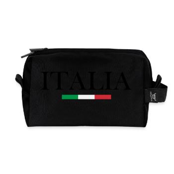 Italia, pays du tourisme - Trousse de toilette en tissu recyclé - noir - Devant
