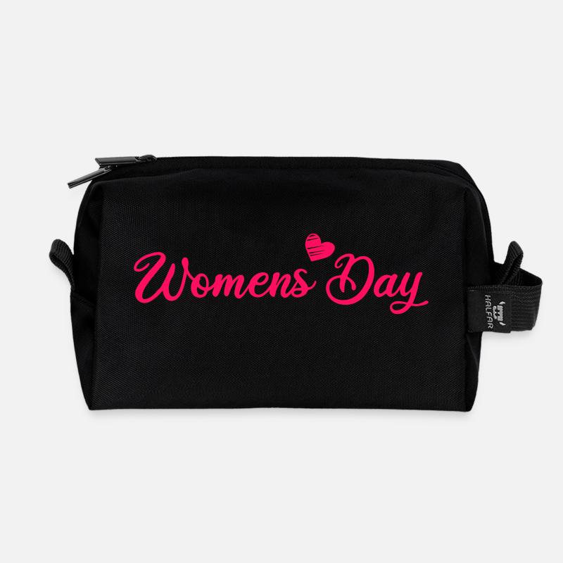 womens day - Recycelte Kulturtasche - Schwarz