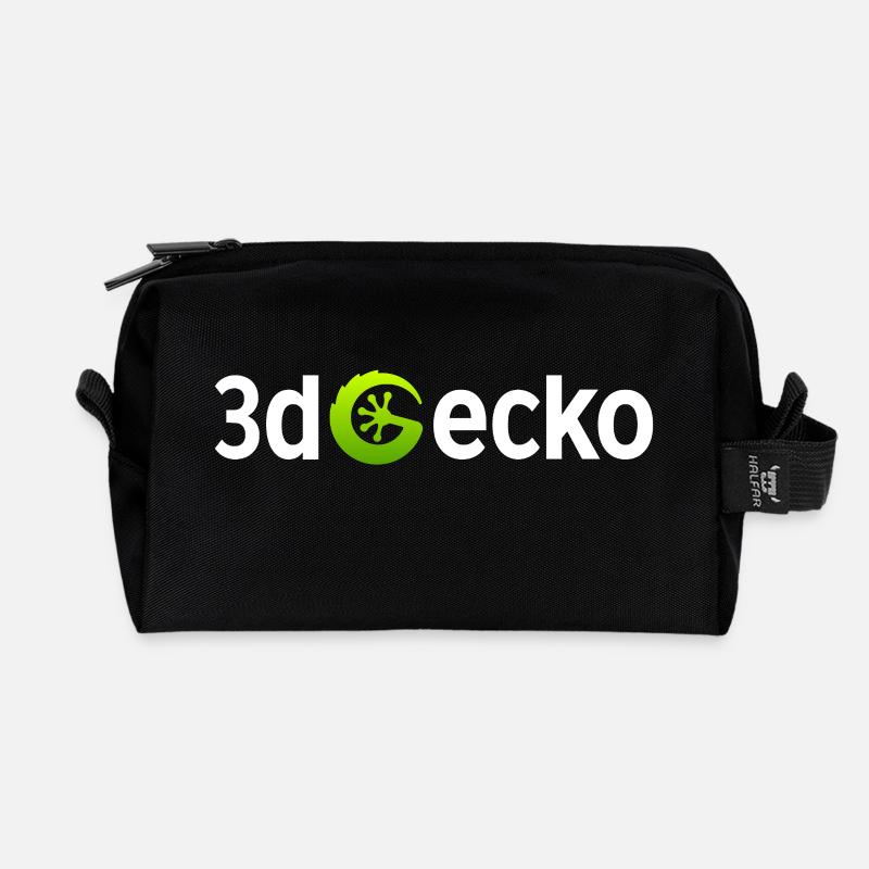 3dGecko Logo Schriftzug - Recycelte Kulturtasche - Schwarz
