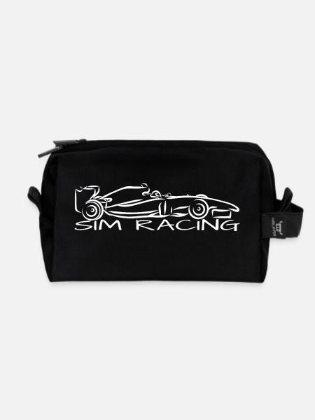 sim racing sim racer shirt geschenk - Recycelte Kulturtasche - Schwarz