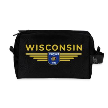 Wisconsin Fan Shirt – Nature & Pride - Recycled Toiletry Zip Bag - black - Front