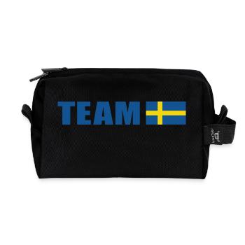 Support-Team Schweden - Recycelte Kulturtasche - Schwarz - Vorne