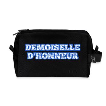 Blaue Chinoiserie Brautjungfer - Recycelte Kulturtasche - Schwarz - Vorne