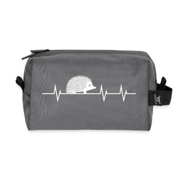 Heartbeat of a Hedgehog - Recycelte Kulturtasche - Anthrazit - Vorne
