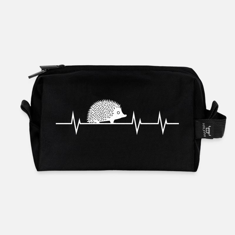 Heartbeat of a Hedgehog - Recycelte Kulturtasche - Schwarz