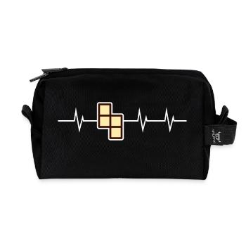 I love Retro Gaming - Block Edition - Recycelte Kulturtasche - Schwarz - Vorne