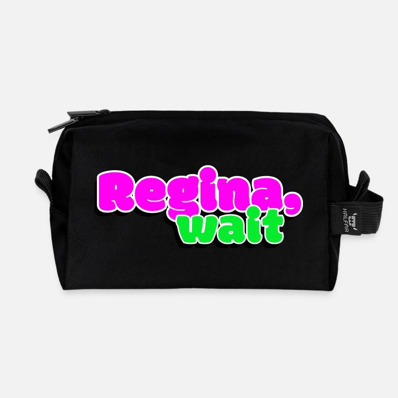Königin, warte - Recycelte Kulturtasche - Schwarz