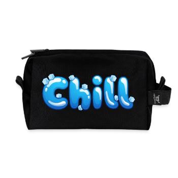 Chill – Fun Bubble Font Cool Summer Vibes T-Shirt - Recycled Toiletry Zip Bag - black - Front