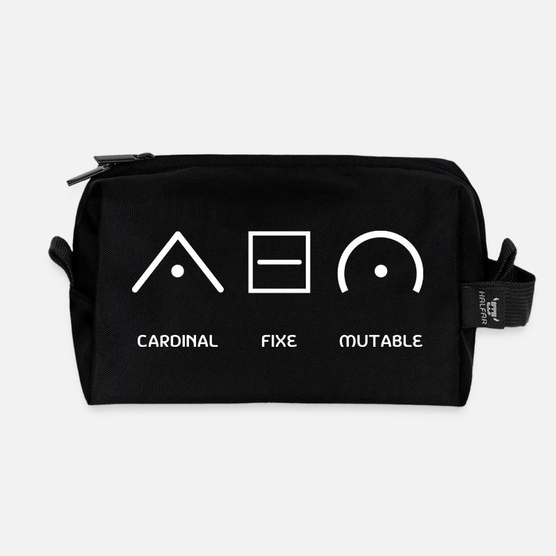 Astrological Mode - Recycled Toiletry Zip Bag - black