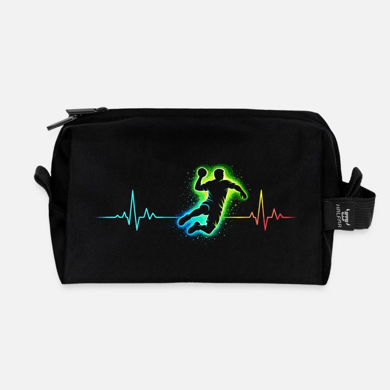 handball herzschlag - Recycelte Kulturtasche - Schwarz