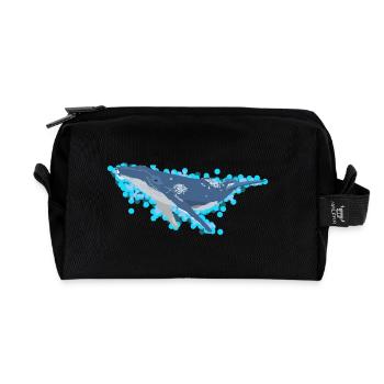 Humpback Whale for Sea Lovers - Recycled Toiletry Zip Bag - black - Front