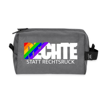 Menschenrechte statt Rechtsruck - Regenbogen - Recycelte Kulturtasche - Anthrazit - Vorne