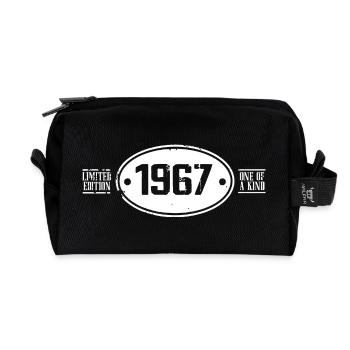 1967 Birthday 1967 - Recycled Toiletry Zip Bag - black - Front