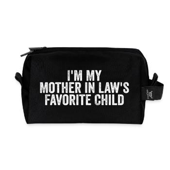 Enfant Préféré de ma Belle-Mère - Humour Famille - Trousse de toilette en tissu recyclé - noir - Devant
