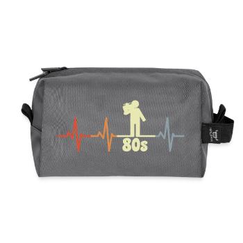80s Heart palpitations - Recycled Toiletry Zip Bag - anthracite - Front