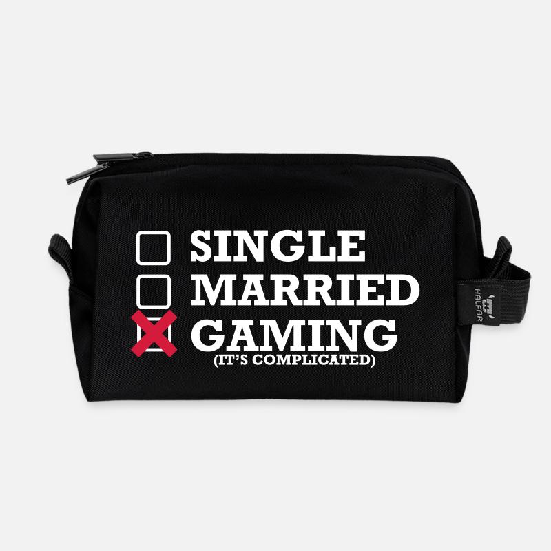 Single - Married - Gaming - Recycelte Kulturtasche - Schwarz