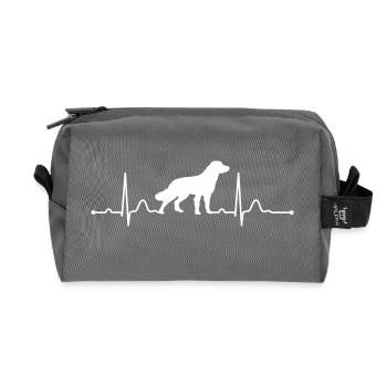 DEUTSCH LANGHAAR heartbeat Herzschlag - Recycelte Kulturtasche - Anthrazit - Vorne