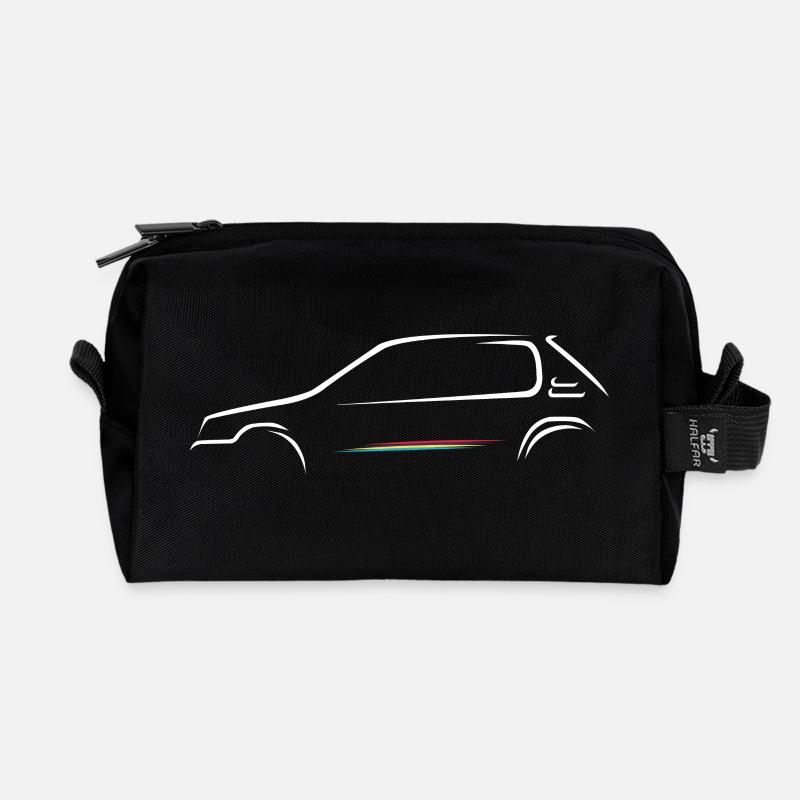 Skizze 205 Rallye - Recycelte Kulturtasche - Schwarz