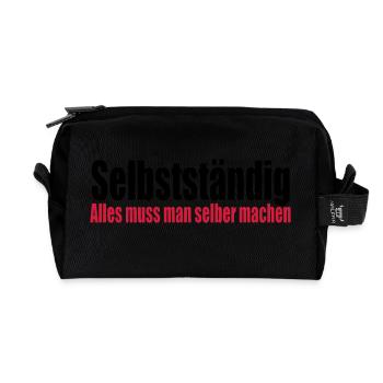 Selbstständig Arbeit Geschenk Geburtstag Chef - Recycelte Kulturtasche - Schwarz - Vorne
