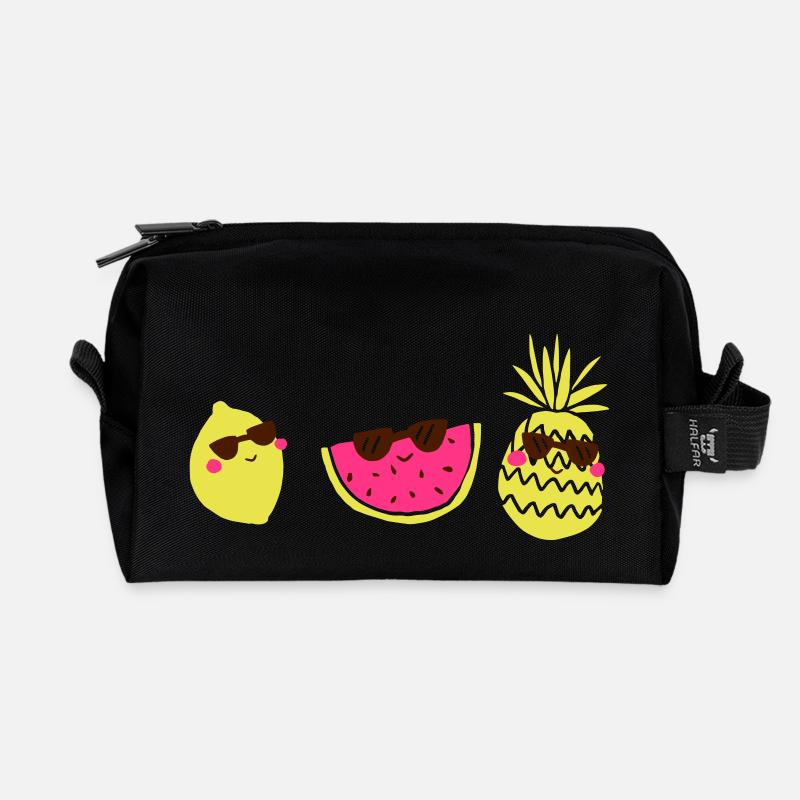 Fruchtis - Recycelte Kulturtasche - Schwarz